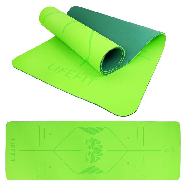Lifefit Yoga Mat Lotos Duo, 183X58X0,6Cm, Verde-image