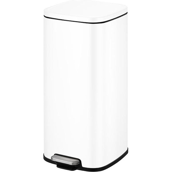 Eko - Pattumiera A Pedale Stella 30 Litri - Acciaio Inox - Bianco-image