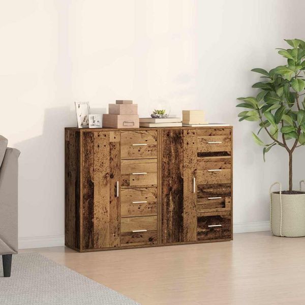 Vidaxl Credenze 2 Pezzi In Legno Di Recupero 60 X 31 X 84 Cm Materiale A Base Di Legno-image