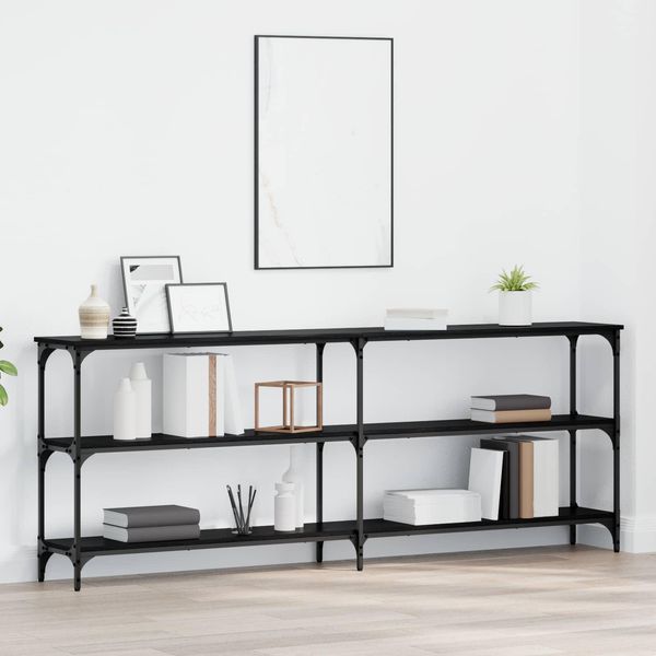 Maison Exclusive - Consolle Effetto Rovere Nero 200 X 29 X 75 Cm-image