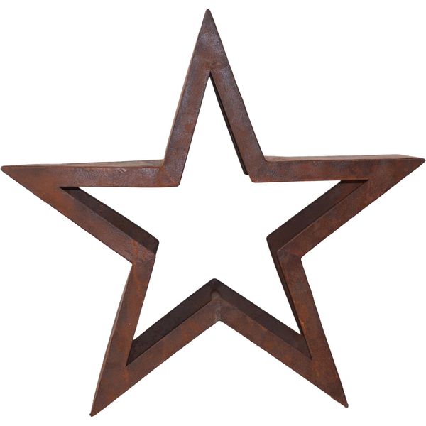 Kaminholzregal "Stern, Weihnachtsdeko Aussen", Braun (Rostbraun), B:86Cm H:86Cm T:26Cm, Eisen, Hofmann Living And More, Kaminholzlager, Kaminholzregal-image