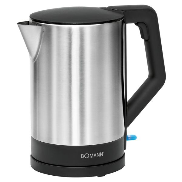 Bollitore Elettrico Bomann In Acciaio Inox | 1,5 Litri | Bpa Free | Azionamento Con Una Sola Mano | Involucro In Acciaio Inox | Bollitore | Con Avvolgicavo | Wks 3002 Cb Nero-image