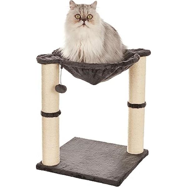Tiragraffi Per Gatti Con Amaca, Letto E Tiragraffi, 41 X 51 X 41 Cm, Grigio-image