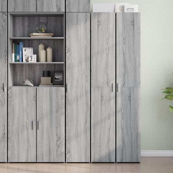 Syfax™ Credenza Grigio Sonoma 30X42,5X185 Cm In Legno Ingegnerizzato-image