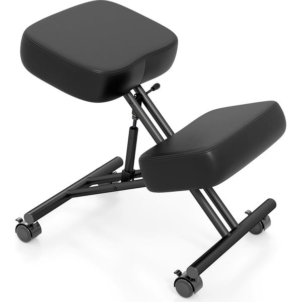 Costway Sedia Ergonomica Per Inginocchiarsi, Sgabello Con Sedile Inclinato, Ruote Universali E Cuscini Imbottiti, Sedia Ortopedica Per Ufficio Senza Schienale-image