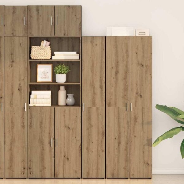 Vidaxl Credenza Artigianale In Rovere 30 X 42,5 X 185 Cm Materiale A Base Di Legno-image