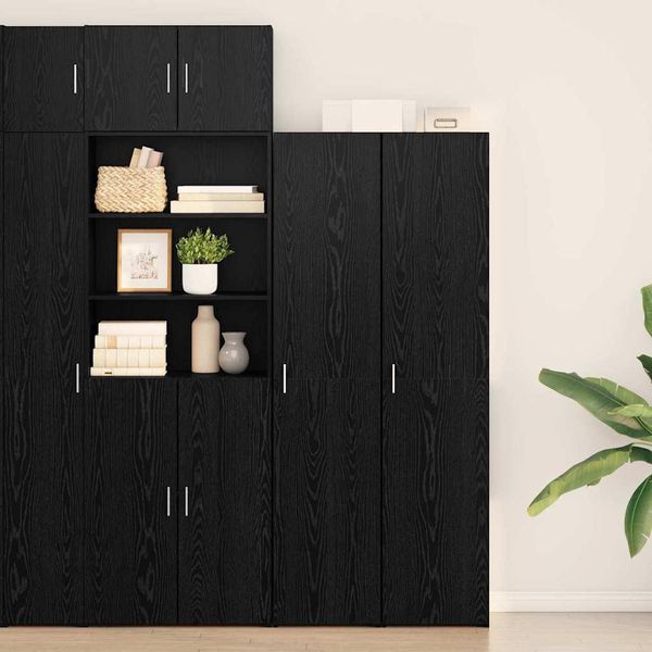 Maison Exclusive - Credenza Alta Effetto Rovere Nero 40 X 42,5 X 185 Cm-image