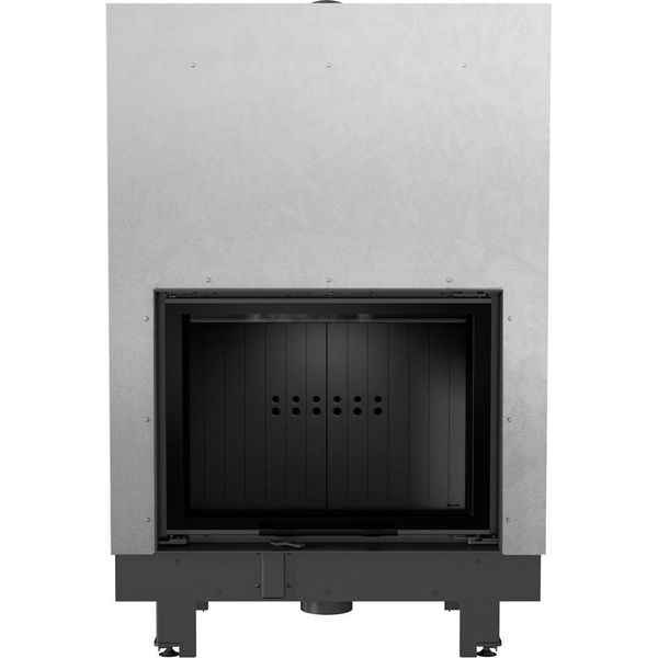 Inserto Per Caminetto In Acciaio Kratki Mba 17 Kw Ø 200 Con Porta Scorrevole Pannellata Nera-image