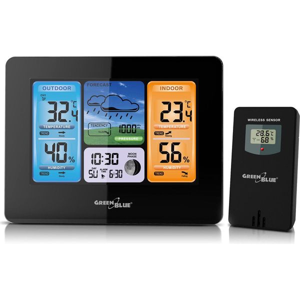 Stazione Meteo Wireless Previsioni Meteo Termometro Igrometro Display Lcd A Colori Nuovo-image