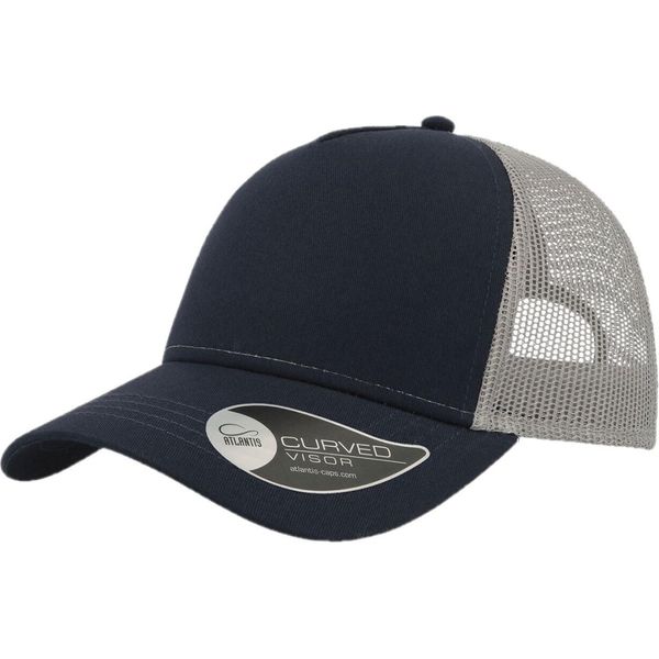 Atlantis Cappello Trucker Rapper A 5 Pannelli AB206 (Taglia Unica) (Blu Navy/Grigio)-image