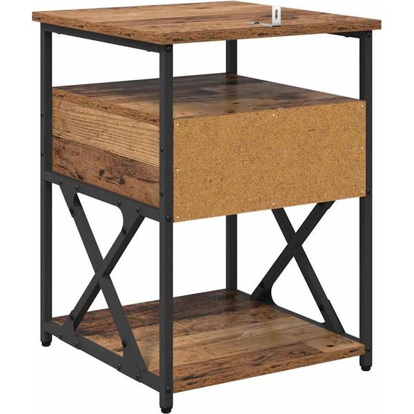 Syfax™ Armadio Da Notte Con Cassetto Legno Vecchio 40 X 42 X 55 Cm-image
