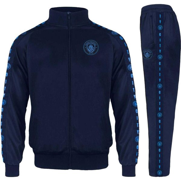 Manchester City Fc - Tuta Da Ginnastica Da Ragazzo, Con Legatura GF1316 (146) (Blu Scuro)-image