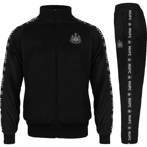 Newcastle United Fc - Tuta Da Ginnastica Per Ragazzi, Con Legatura GF1296 (152-158) (Nero)-image