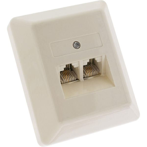 Inline® 69988L Presa Di Collegamento Isdn, 2X Presa RJ45, Montaggio Esterno, Parallelo A 4 Poli, Senza Resistenza-image