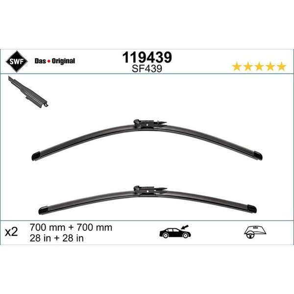 Swf Spazzole Tergicristallo Visioflex-Set | (Set)Wiper Car VF700/700MM/3-image