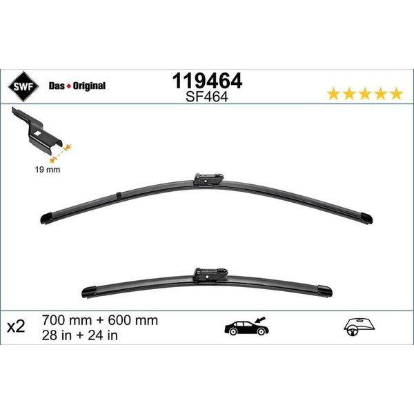 Swf Spazzole Tergicristallo Visioflex-Set | (Set)Tergicristallo Auto VF700/600MM/2-image
