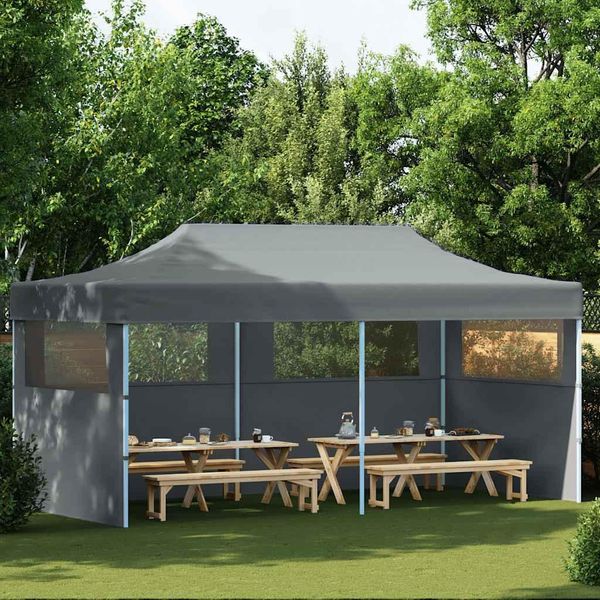 Tenda Party Pop-Up Con Pareti Laterali Pieghevole 3 X 6 M Antracite-image