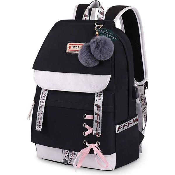 Zaino Scuola Ragazze Zaino Scuola Ragazzi Zaino Scuola Con Design Ergonomico Zaino Campus Zaino Nylon Impermeabile Zaino Giorno Zaino Donna Per Il Tempo Libero Zaino Adolescente Zaino Scuola Moda-image