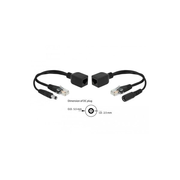 Delock 66024 Delock Passives Poe Adapter Set RJ45 Dc 5,5 X 2,5 Mm-image
