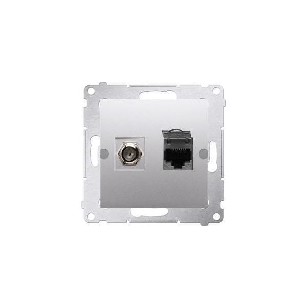 Presa Sat "F"" + RJ45 Simon 54 Modulo Premium Argento"-image