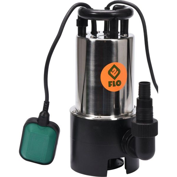 Pompa Sommersa Per Acque Sporche 900W, 16000 L/H, Acciaio Inox, Con Interruttore A Galleggiante-image