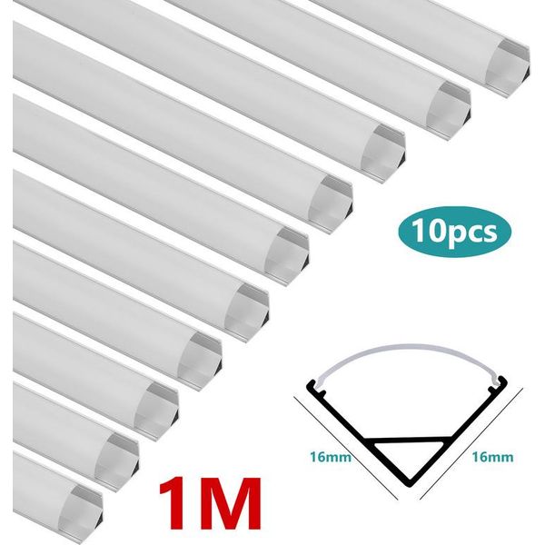 Jopassy 10X1M Profilo Led In Alluminio Profilo Led In Alluminio Binario In Alluminio Modelli Interni Per Strisce Led Apparecchio Anodizzato Forma A V-image