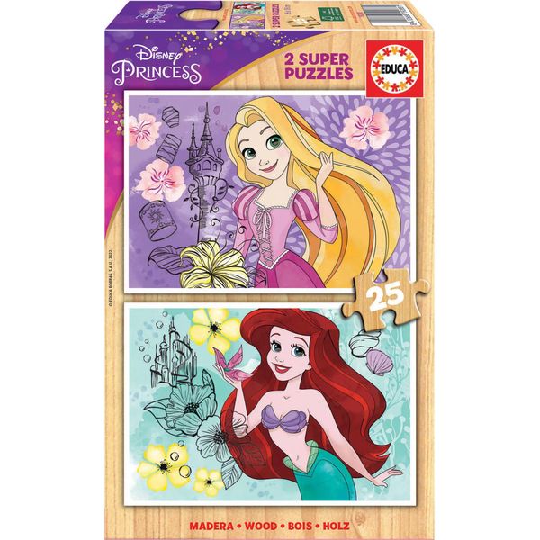 Puzzle Educa Rapunzel E Ariel Principessa Disney (50 Pezzi)-image