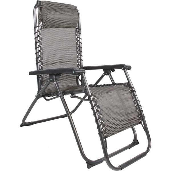 Sedia Reclinabile Comfort Pieghevole E Regolabile Per Giardino, Campeggio, Balcone E Terrazza-image