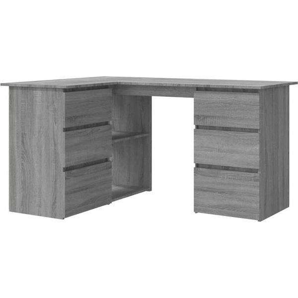 Scrivania Ad Angolo Grigio Sonoma 145X100X76 Cm In Materiale Ligneo-image