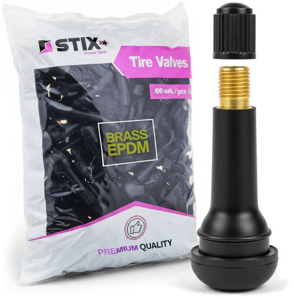 100X TR414 Valvole In Gomma, A Scatto, Per Pneumatici Tubeless, Epdm Ottone-image