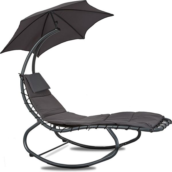 Linder Exclusiv Sdraio Da Giardino Con Ombrellone Grigio-image
