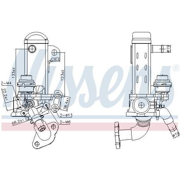 Nissens 989461 Radiatore Egr Per Nissan NP300 Navara Pickup (D40) Ricircolo Dei Gas Di Scarico-image