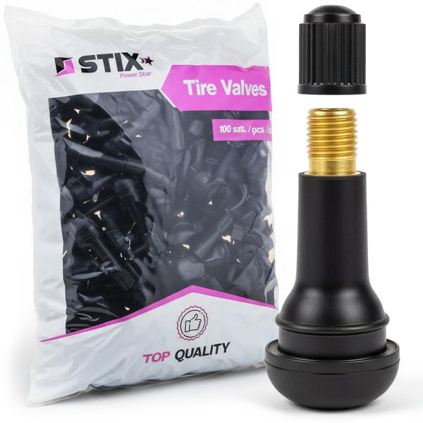 100X TR413 Valvole Di Gomma, A Scatto, Per Pneumatici Tubeless-image