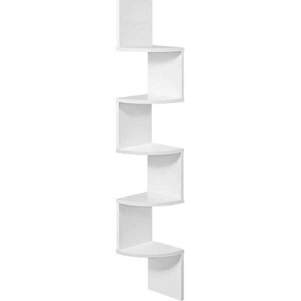 Dochtmann, Scaffale Angolare A Parete, Bianco 20 X 20 X 127,5 Cm-image