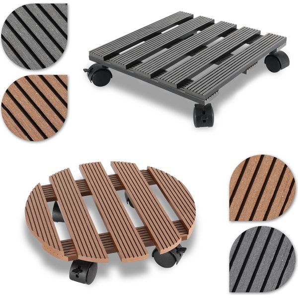 Tolletour Rullo Per Impianti Fino A 80 Kg Wpc 30 X 30 X 7,5 Cm Quadrato Marrone-image