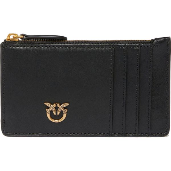 Pinko Pelle Portacarte Airone Cardholder Black - Antique Gold Nero-image