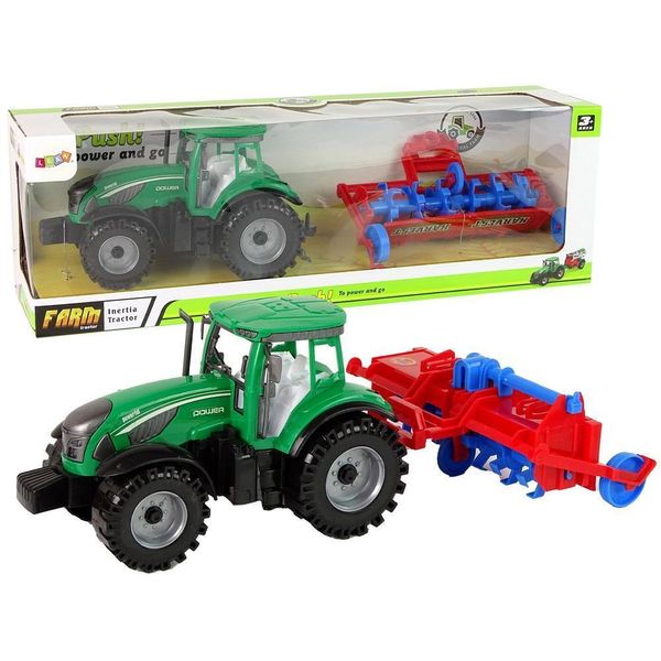Trattore Con Aratro A Frizione Rosso-image
