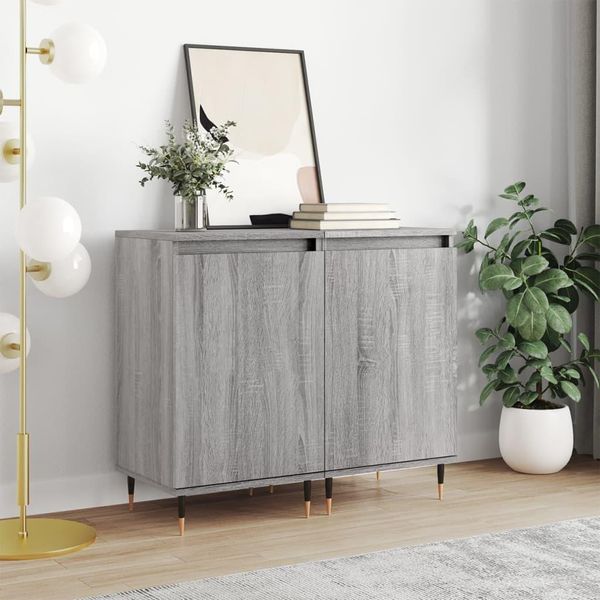 Vidaxl Credenze 2 Pz. Grigio Sonoma 40X35X70 Cm Materiale A Base Di Legno-image