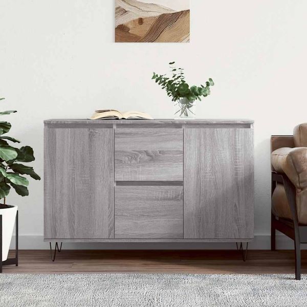 Vidaxl Credenza Grigio Sonoma 101,5X35X70 Cm Materiale A Base Di Legno-image