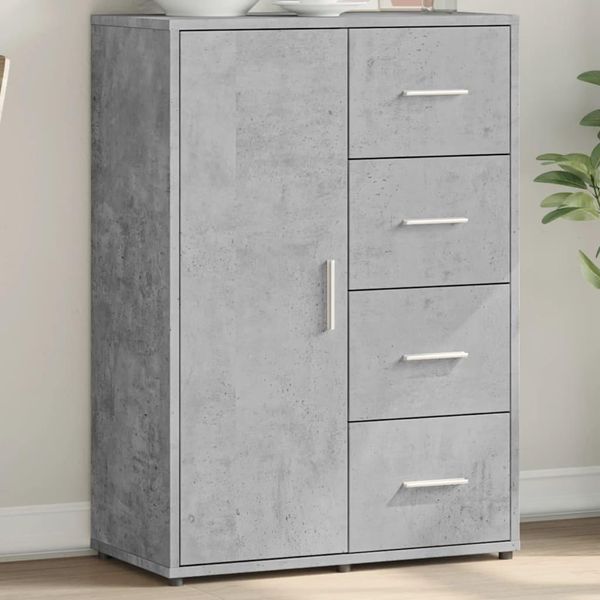 Vidaxl Credenza Grigio Cemento 60X31X84 Cm Materiale A Base Di Legno-image