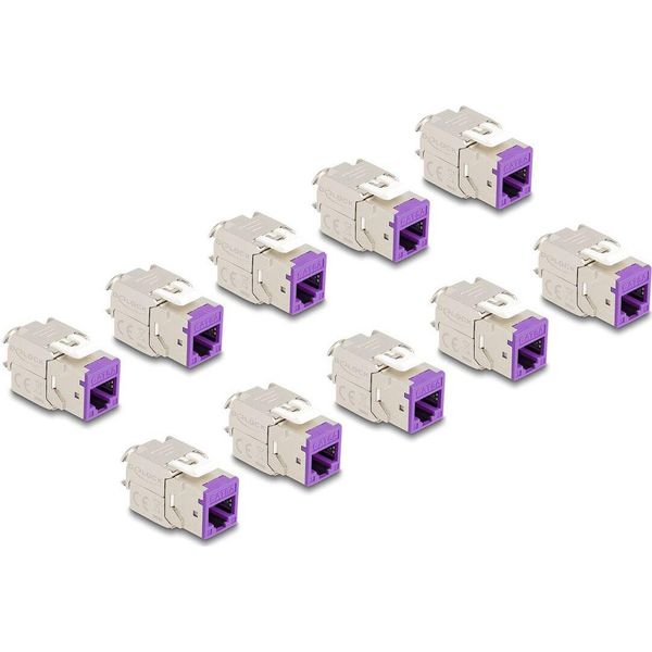 Delock - Keystone-Modul - RJ-45 (W) Zu Lsa (W) - Stp - Cat 6A - Violett (Packung Mit 10) (88121)-image