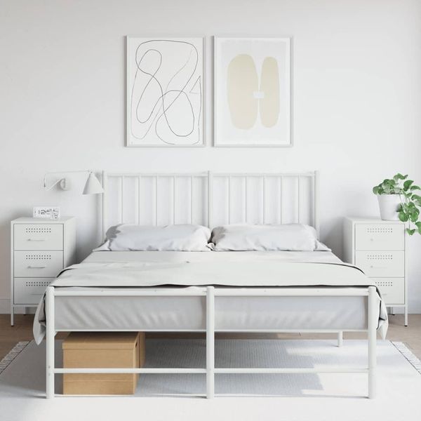Maison Exclusive - Comodini 2 Pz. Bianco 36X39X68 Cm Acciaio-image