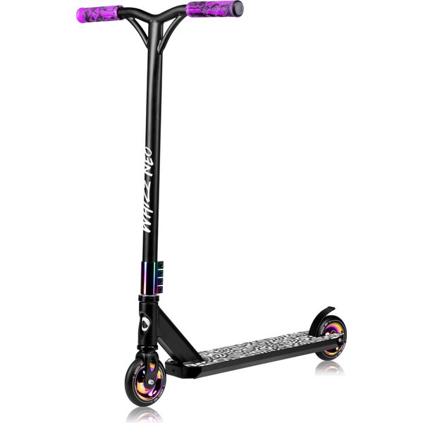 Lionelo Monopattino Acrobatico Whizz City Scooter Monopattino A Pedali Per Bambini Monopattino Divertente In Alluminio Anodizzato Extra Resistente, ABEC-9 - Neo Black-image