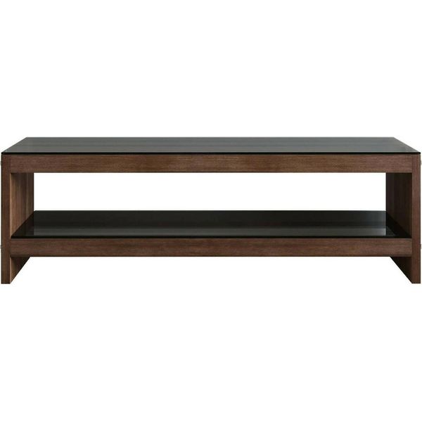 Dmora Mobile Porta Tv Wiley 40X140X45H Cm Marrone Noce, Un Vano 2 Ripiani-image