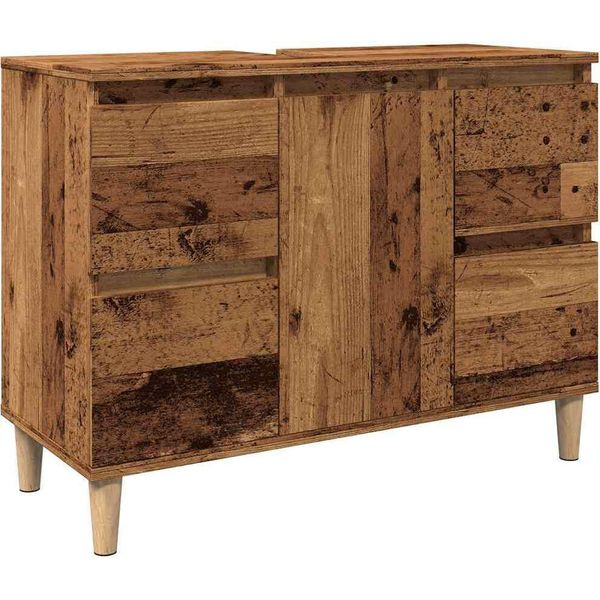 Syfax™ Mobile Lavabo Legno Antico 80X33X60 Cm In Legno Multistrato-image
