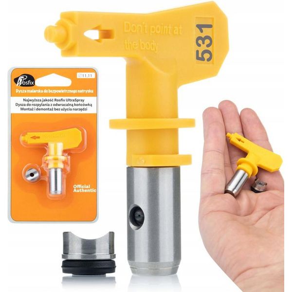 Rosfix Ultra Spray 531 – Ugello Per Spruzzatura Airless, Larghezza Spruzzo 25 Cm, In Metallo Duro, Per Spruzzatori Di Vernice Ad Alta Pressione-image