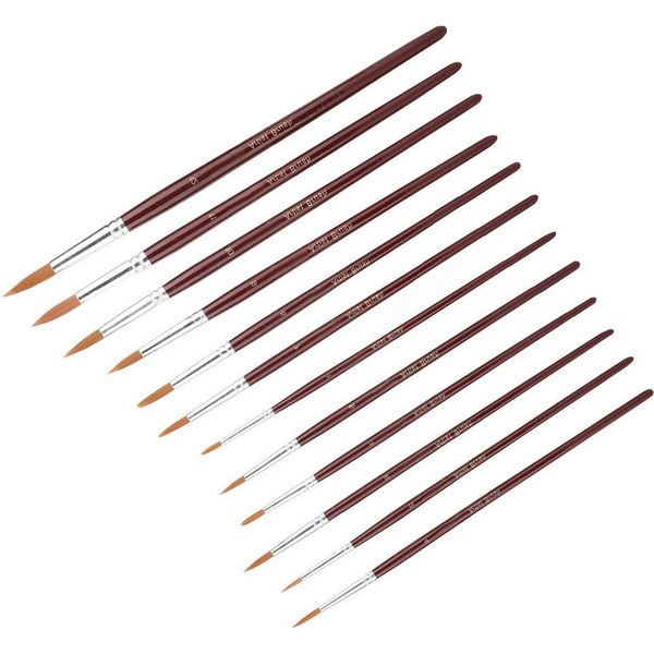 Pennello, Pennello Per Pittura, Pennello Per Disegno, Pennello Per Pittura Con Pelo Di Nylon, Pennello Per Pittura Ad Acquerello-image