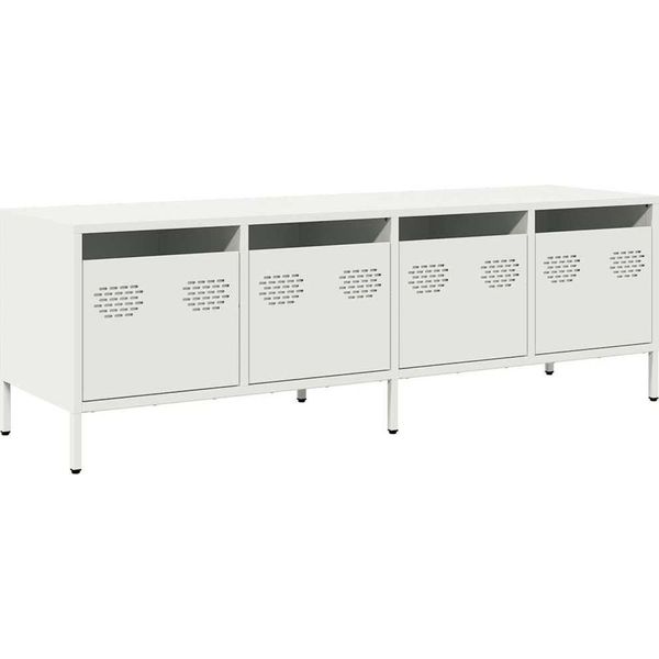 Vidaxl Mobile Tv Bianco 135X39X43,5 Cm Acciaio Laminato A Freddo-image