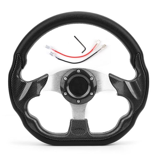 Volante Universale Per Auto Da 320 Mm In Fibra Di Carbonio Per Corse E Drifting Con Pulsante Del Clacson-image