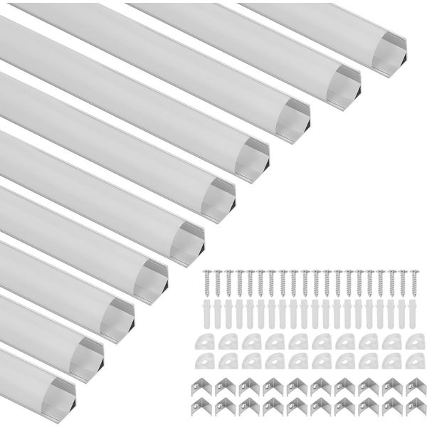 Hengda 10X1M Profilo In Alluminio Led Striscia Di Led Profilo In Alluminio Guida Led Canale Per Striscia Di Led Modelli Di Profilo A V-image